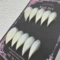 Luxury Press on Nails Medium Curved Stiletto Handmade Eagle Claw Unique Reusable ABS Material Fake Nails Dragon Claw False Nails with Designs Cat Claw Glossy Glue on Nail Thick Acrylic Nail(M)