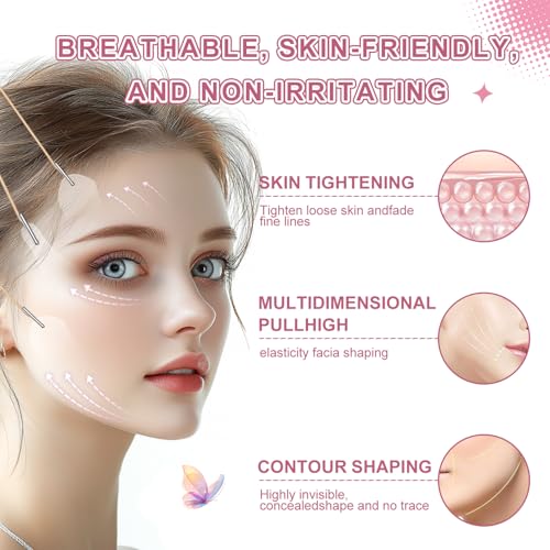 180PCS Face Lift tape Invisible, Face Lift Tape with 8 bands, Neck Tape Lifting Invisible£¬V-Shaped Instant Face Tapes for Lifting Sagging Skin Eyes Double Chin Wrinkles Waterproof