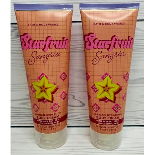 Bath & Body Works Starfruit Sangria Ultimate Hydration Body Cream 8 Ounces Pack of 2