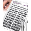 EYDEVRO Natural Lash Clusters Kit Wispy Eyelash Clutsers Kit 10-16mm Cluster Eyelash Extensions D Curl Lash Extension Kit Salon-quality Cluster Lashes at Home Lash Bond and Seal, Tweezers, Brush