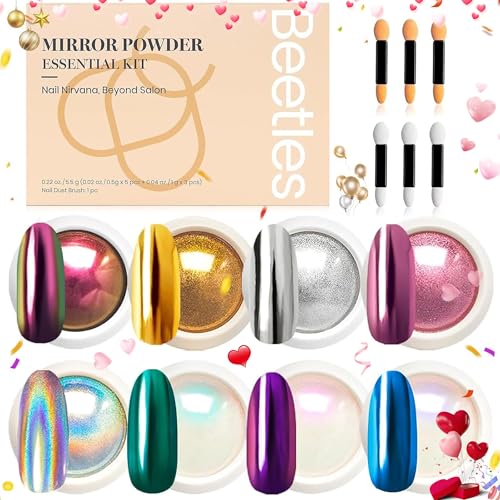 Beetles Gel Liner Nail Art Polish Set with Chrome Nail Powder Mirror Effect Manicure Nails Art Decoration