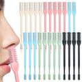 24 Pcs 2-in-1 Nasal Hair Cutter Double Sided Nose Hair Trimmer Bulk for Women Men Portable 360¡Æ Rotating Manual Nose Nasal Knife Soft Cleaning Brush Box Package Multicolor