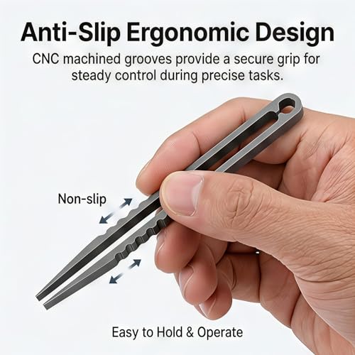 Edc Tweezers, Titanium Tweezers 2pcs Mini Titanium Tweezer Portable Survival Pick Up Tweezer Survival Camping Outdoor Gadget Travel Mini Tool