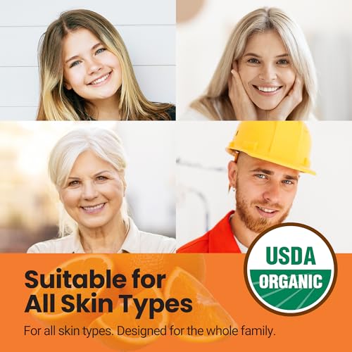 | USDA Organic Orange Lip Balm ? 70% Jojoba Oil with Beeswax ? Natural Orange Essential Oil ? Nourishes & Softens Dry Lips ? 2-Pack (0.15 oz / 4.6 g Each)