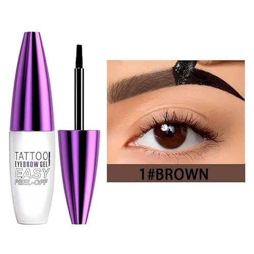2 Pack Tattoo Eyebrow Gel Easy Peel Off, Waterproof & Sweatproof Eyebrow Tint Peel Off, Easy Peel-Off Eyebrow Gel, Suitable For All Skin Types(Chocolate Brown)