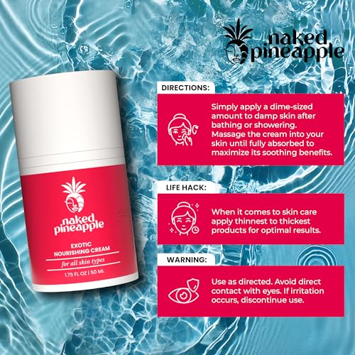 Exotic Nourishing Cream - Rich Enzyme Blend with Vitamin C for Moisturization, Fine Lines, Wrinkles, Elasticity & Hydration - 2oz
