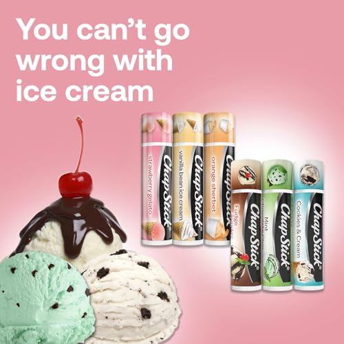 ChapStick Lip Balm, Ice Cream Collection 3-Pack, Ice Cream Classics 3-Pack + S¡¯mores Collection ? Fun & Flavorful Lip Care, Birthday Gift, Party Favors, Stocking Stuffers, 0.15 Oz Ea