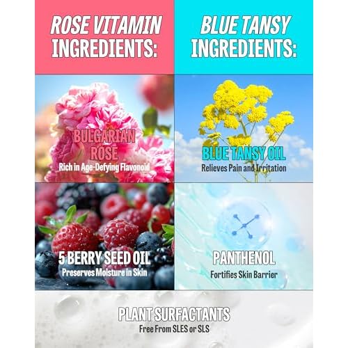 MAXCLINIC [K-Beauty] Rose Vitamin + Blue Tansy Oil Foam Gift Set | Daily Face Wash Oil Based Cleanser to Foam | Korean Skin Care Oil Cleanser for Dry Sensitive Skin