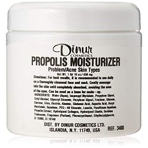 Dinur Cosmetics Propolis Moisturizer for Problem Skin Hydrating & Non-Greasy Formula for Oily & Acne-Prone Skin, Unclogs Pores, Reduces Blemishes & Blackheads, Enhances Radiance, Paraben-Free 16 OZ
