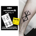 INKARTLINK Semi-Permanent Tattoos,Berserk Temporary Tattoos for Men - Lasts 7-15 Days, Waterproof, Non-Reflective, Unique Design (Block)