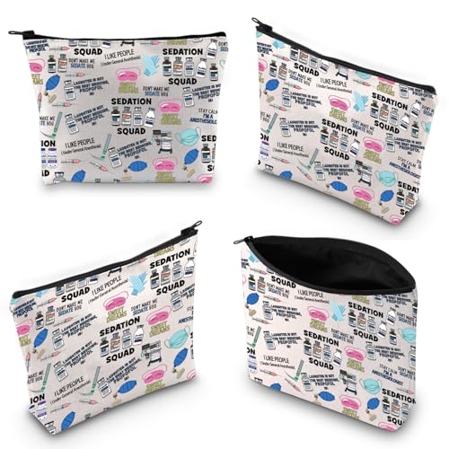 XYANFA Anesthesia Makeup Bag Anesthesiologist Gift Anesthesia Tech Week Gift Technician Gift Anesthetist Nurse Doctor Cosmetic Bag (I LIKE PEOPLE)