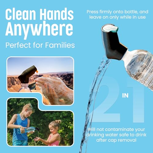 Suds2go Wash Refillable Caps 2-Pack, Portable Hand Washing Station with Foam Pump, As Seen on Shark Tank, Great for Outdoor Use