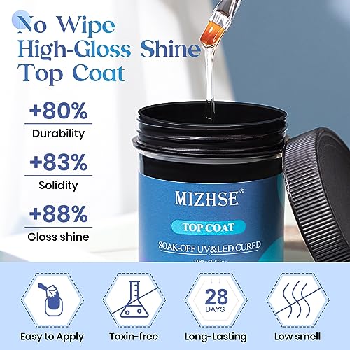 MIZHSE 100ML No Wipe Gel Top Coat 9D Cat Eye Gel Nail Polish 8 Colors
