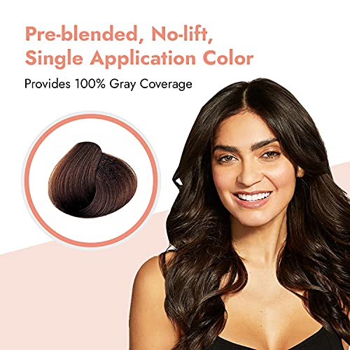 One N' Only Powder Hair Color Kit, Chocolate Brown, Permanent Color in Single Application, 100% Gray Hair Coverage without Lift, Just Add Water - No Developer Needed, Vegan and Cruelty Free