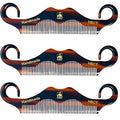 GBS 3 pk HBCT- Handle Bar Style - 5 1/4" Long - Anti Static No Cling No Snag Smooth Edges - Hand-Made of Quality Cellulose Acetate, Saw-Cut & Hand Polished