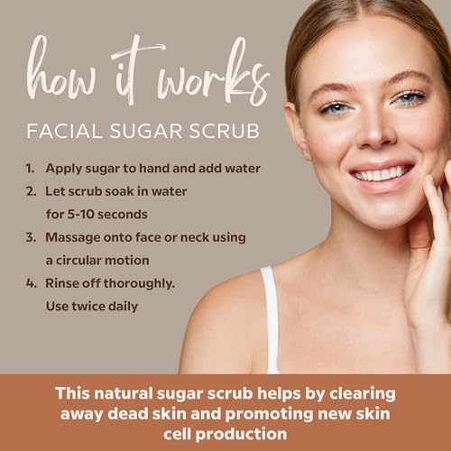 Umber by J Facial Sugar Scrub, Hydrating Face Scrub with Grapefruit, Papaya, Pomegranate, Hibiscus & Moroccan Clay - Helps Reduce Ingrown Hairs and Improve Skin Clarity - 4 oz