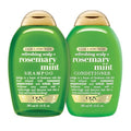 OGX Bundle: Extra Strength Refreshing Scalp + Rosemary Mint Shampoo & Conditioner, 13 fl. oz each. Clarifies by removing oil & buildup. Infused with rosemary mint for shine. Sulfate-free surfactants.