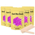 Wax Beads,5 Packs Hard Wax Beads Waxing at Home for Hair Removal - Hard Wax for Sensitive Skin Women with sticks, Bikini Brazilian Body Face Waxing (5 * 100g, Violet)