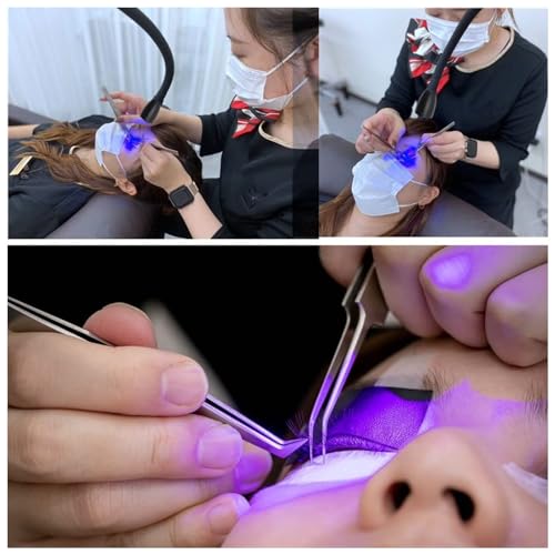 Portable LED Lash Light With Clamp and Foot Pedal for Eyelash Tech - Gel Curing Lamp and Nails Eyelash Dryer