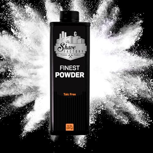 the shave factory Barber Best After Haircut or Shave Powder, White, Neutral, Classic Deodorizing Powder for Men, Protects Against Sweat and Body Odor 14 oz. 397 gr.