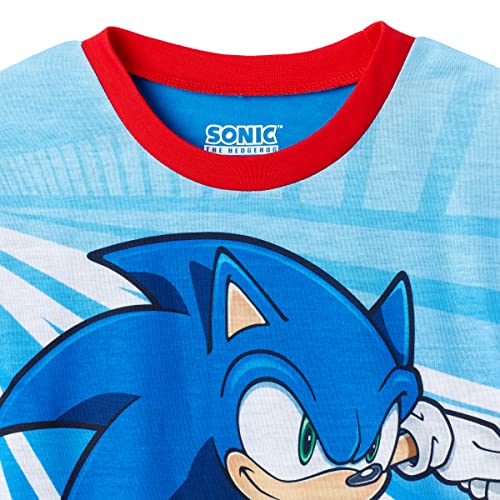 Sonic The Hedgehog Boys Pajamas for Kids 4 Piece Sleepwear Sets for Boys Pajama Bottoms and Sleep Shirts