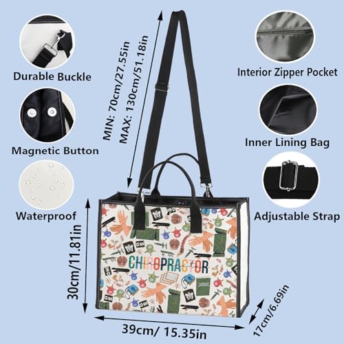 WZMPA Chiropractor Cosmetic Bag Chiropractic Assistant Gifts Chiropractic Makeup Zipper Pouch Bag Chiropractor Merchandise (Chiropractor-TB)