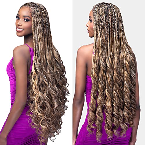 Bobbi Boss Boss Pre-Stretched Braids 3X Knotless French Curl Braiding Hair 28" (1 Pack, 1)