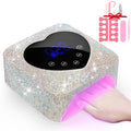 UV LED Nail Lamp Dryers 72W Rechargeable Cordless UV Light for Gel Nails,Sparkling Diamond Fast Curing Gel Polish Lamp with 5 Timer & Nail Kit,Auto Sensor,Manicure Art Drying Tools for Home Salon