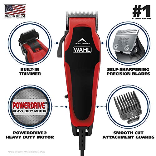 Wahl USA Clip ¡®N Trim 2 in 1 Corded Hair Clipper with Pop Up Trimmer Kit, The Perfect Hair Clippers for Men¡¯s Haircuts and Long Beard Touch Up Grooming ? 79900-1501P