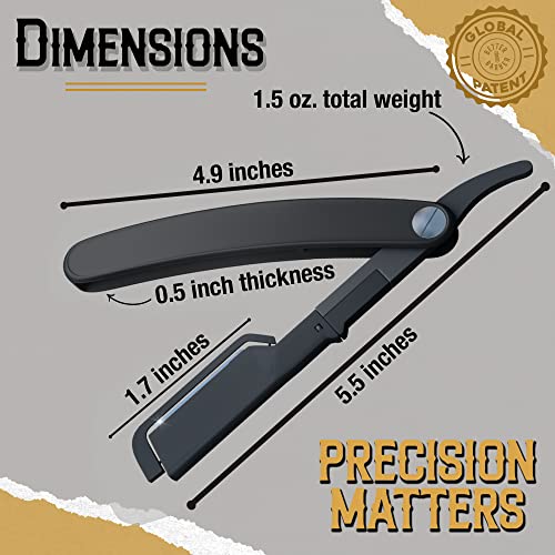 Professional Straight Edge Razors for Men-Premium Straight Disposable Razor Kit for Shaving Hair/Beard-Men¡¯s Shave Kit Safety-Straight Edge Razor for Men (Refill blades pack, 10 Units)
