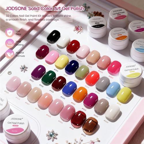 JODSONE 32 Colors Gel Painting Gel Kit Solid Gel Nail Polish Painting Paint Nail for Nails Art Set Professional Salon DIY Gift
