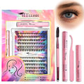 Natural Lash Kit Wispy Eyelash Extensions Individual Lash Extensions Kit with Lash Bond Seal Remover DIY Lash Kit(ZF-D)
