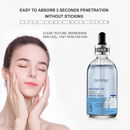 Dr Rashel Hyaluronic Acid Instant Hydration Primer Serum | Hydration, Moisturizer - Anti-Aging And a Youthful Glow, Size 100ML (3.38 FL Oz) Pack of 1