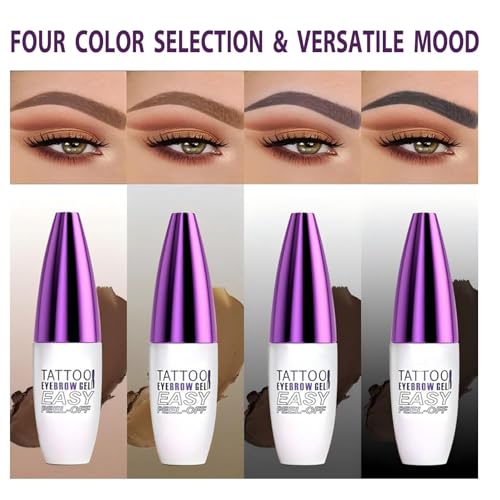 2 Pack Tattoo Eyebrow Gel Easy Peel Off, Waterproof & Sweatproof Eyebrow Tint Peel Off, Easy Peel-Off Eyebrow Gel, Suitable For All Skin Types(Chocolate Brown)