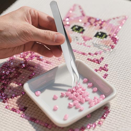 10 PCS Stainless Steel Eyelash Tweezer, Curved Pointed Craft Tweezers for Crafting with Protective Cover Precision Tweezers Set Multipurpose Nail Sticker Tweezer for Eyelash Extensions Blackhead