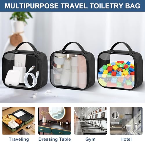 ANRUI Clear Toiletry Bag, 5 Pack TSA Approved Toiletry Bag with Handles, Quart Size Travel Makeup Bag for Women Men, Clear Travel Bags for Toiletries Carry on Airport Airline, Mix