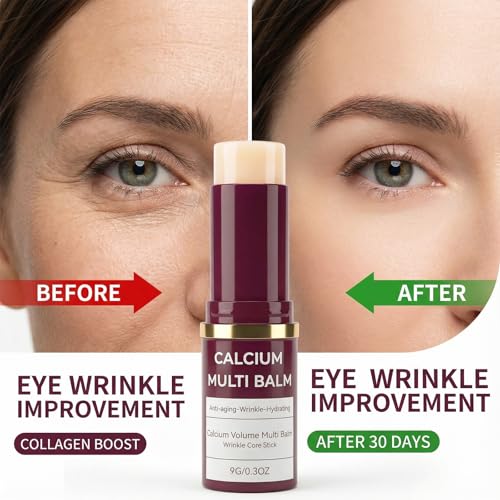 All-in-One Moisturizing Balm Stick with Calcium & Collagen ? Anti-Aging Skin Repair for Face, Eyes, Lips, Neck ? Hydrating Portable Skincare, 2-Pack