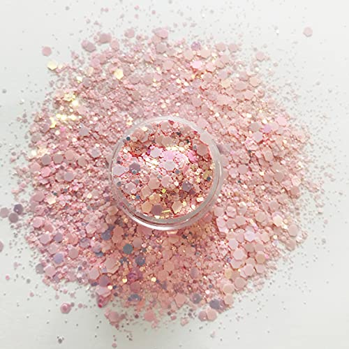 15 Grams/jar -Pink Changeable Chunky Mixes Sequins Glitter - Festival Rave Beauty Makeup Face Body Nail Art Tumbler Decoration PCM60