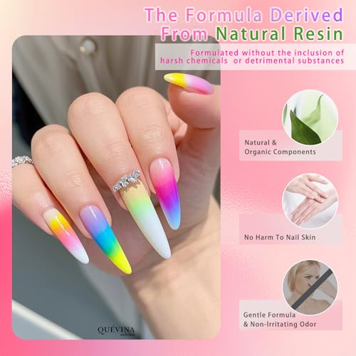 QUEVINA 28 Hot Colors Airbrush Gel Nail Polish Set ? Safe, Odorless Formula for Stunning Nail Art ? No Dilution Needed, Long-Lasting & Vibrant Shades 28X15ml