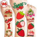 Strawberry Temporary Tattoos Berry First Birthday Party Supplies Decorations 96PCS Cute Tattoos Stickers Party Favors Kids Gifts Girls Boys Classroom School Prizes Themed (Normal)