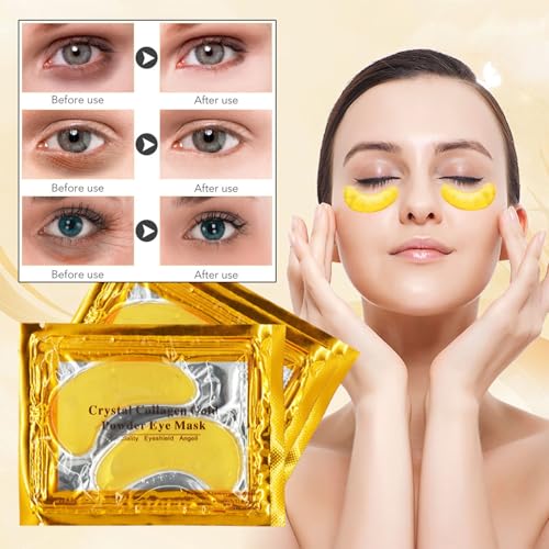 32 Pairs Lip Masks with Eye Mask, 24K Collagen Under Eye Patches for Dark Circles and Puffy Eyes, Reduce Lip Wrinkles, Anti Chapped & Remove Lip Dead Skin, Nourishes the Lip & Eye Skin (32)