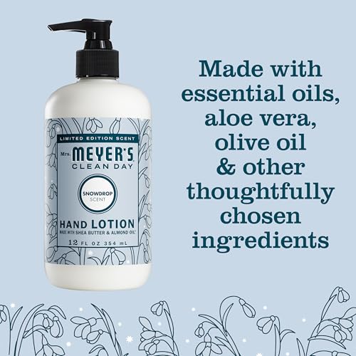 MRS. MEYER'S CLEAN DAY Hand Lotion, Snowdrop Scent, 12 Ounce Bottle