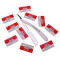 Professional Barber Straight Edge Razor Safety with 200-Pack Derby Blades - 100 Percent Stainless Steel - by VICMOVE (1 razor + 200 blades)