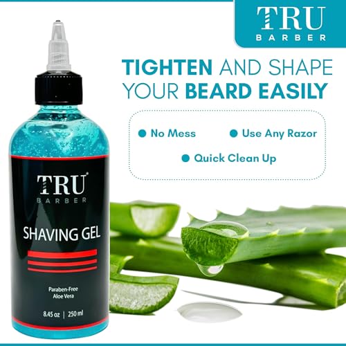 TRU BARBER Shaving Gel for Men, Straight razor shave, Perfect edging and smooth shaving