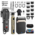 HIENA PRO Professional Hair Clippers for Men, Cordless Hair Clipper for Hair Cutting Kit 3-in-1 LED Haircut Set with Foil Shaver, USB-C Rechargeable Barber Clippers for Men