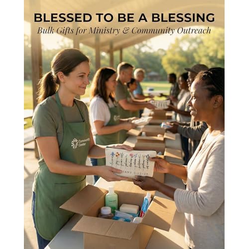 Fruit of the Spirit Cosmetic Bag 12 Pack - Christian Gifts for Women Bulk Church Retreat Favors - Durable Canvas Bible Study Pouch with Zipper - 8.4 x 5.5 Inches