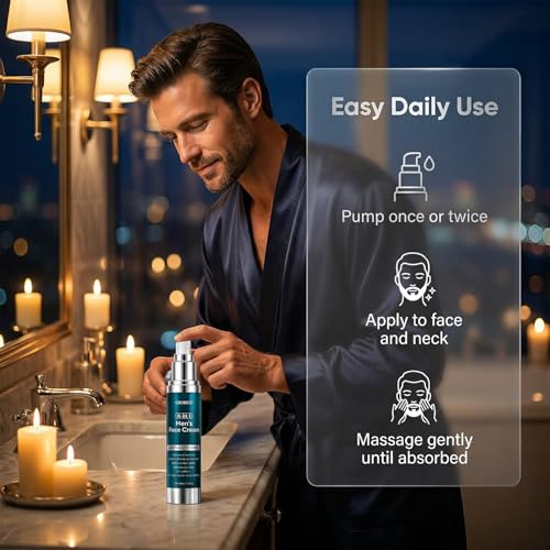 6 in 1 Face Cream for Men, 6 in 1 Mens Face Moisturizer with Collagen, Hyaluronic Acid and Shea Butter, 1.76 fl oz
