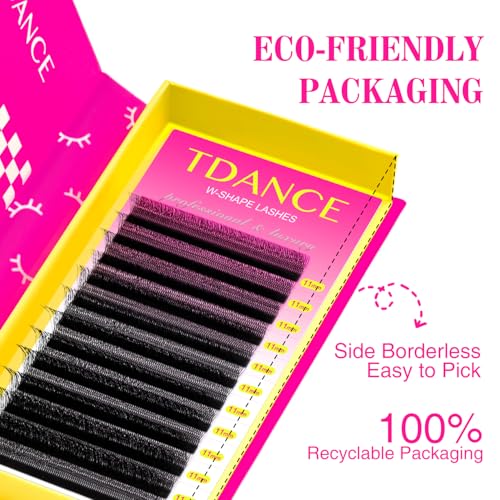 TDANCE U Lash Extensions 2D 3D 4D 5D UU Lash Fans Eyelash Extension U Shaped Natural Volume Lashes Extension Soft Matte Black Lashes(UU-5D-0.07-D,8-15mm)