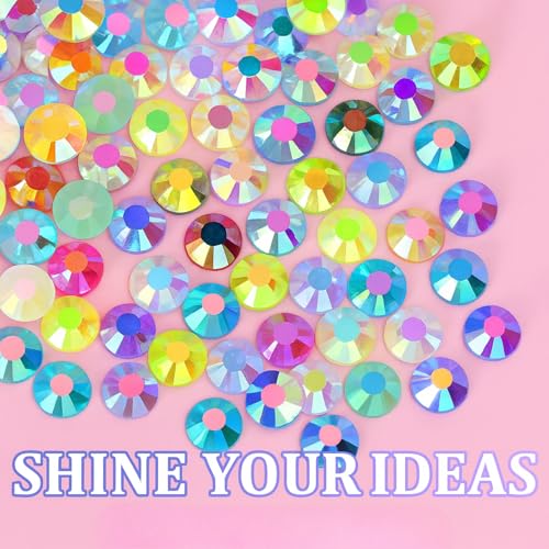 40 Colors Flatback Resin Jelly Rhinestones, 3mm 32000 Pieces with B7000 Glue for Bedazzling, Crafting, Clothing, Shoes, Nail Art, Diamond Art