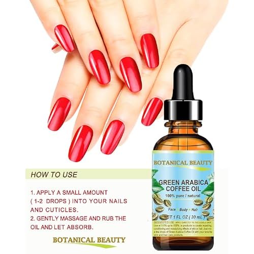 Botanical Beauty GREEN ARABICA COFFEE OIL Brazilian 100% Pure Virgin Unrefined for Face, Skin, Hair, Lip, Nails. Anti - Aging Face Oil (0.33 Fl Oz)